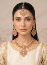 Premium bridal jewellery set in silver clear