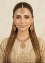 Champagne crystal jewellery set front view