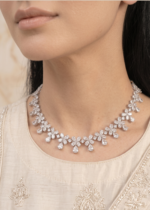 Silver bridal zircon jewellery set